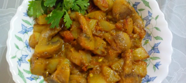 mushroom aloo masala