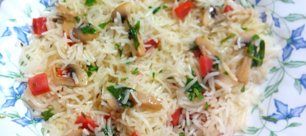 mushroom tomato rice