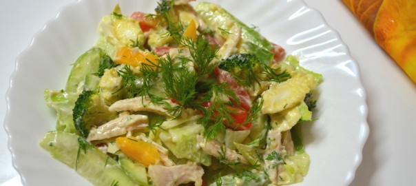 Chicken n dill leaves salad