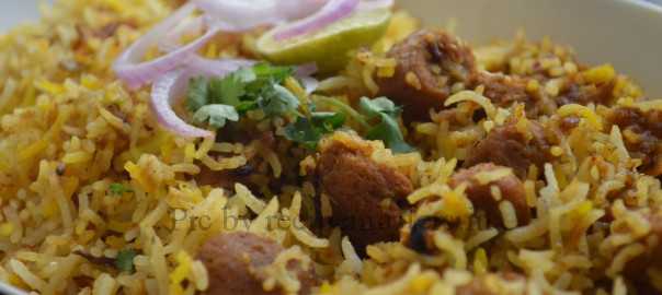 soya chunks dum biryani