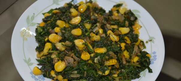 corn spinach filling