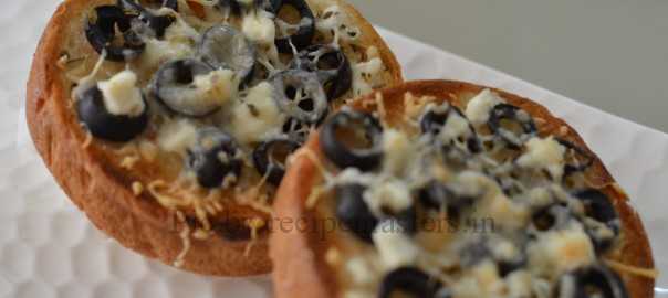 Olives feta cheese toast